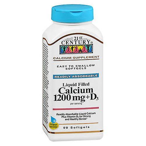 21st Century Liquid Filled Calcium 1200 mg + D3, 90 Caps (Pack of 2) on Productcaster.