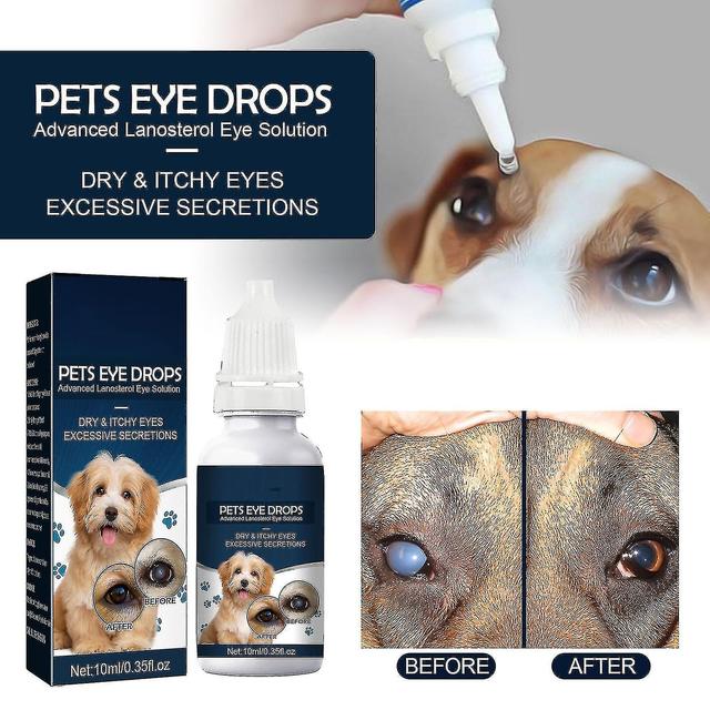 Katarakttropfen für Haustiere, 10ml Therapeutischer Augenschmiertropfen für Hund & Katzen verbessern die Sehschärfe, Gesundheit und Trockenheit, ro... on Productcaster.