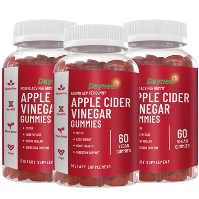 60ct Apple Cider Vinegar Gummies For Natural Weight Loss, Boost Metabolism, And Support Digestive Health 3PCS on Productcaster.