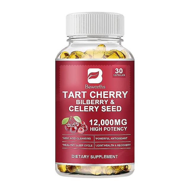 Guoguo Organic Tart Cherry Extract Capsules With Bilberry Fruit&celery Seed Premium Uric Acid Cleanse For Joint Support&muscle Recovery 30pcs on Productcaster.