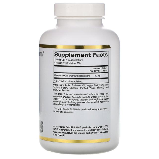 California Gold Nutrition, CoQ10, 100 mg, 360 Veggie Softgels on Productcaster.