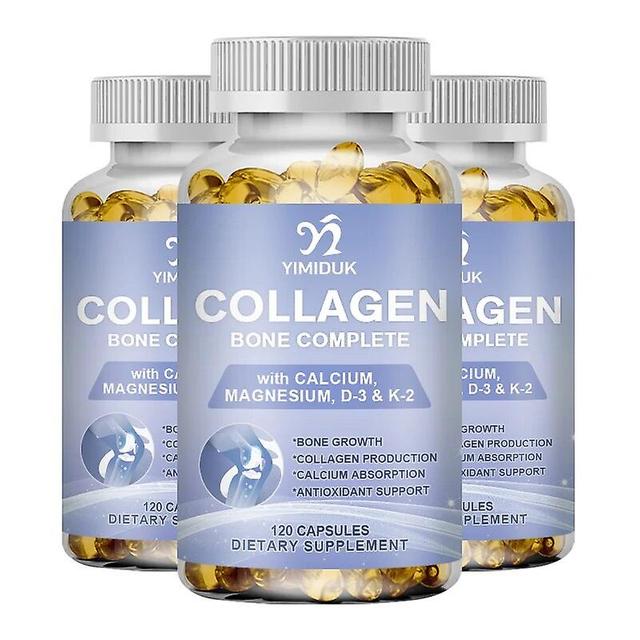 Visgaler Collagen Bone Complete Capsules Formula With Calcium & Magnesium For Strong Bones & Joints Boost Energy Immune Health 3 Bottles 120PCS on Productcaster.