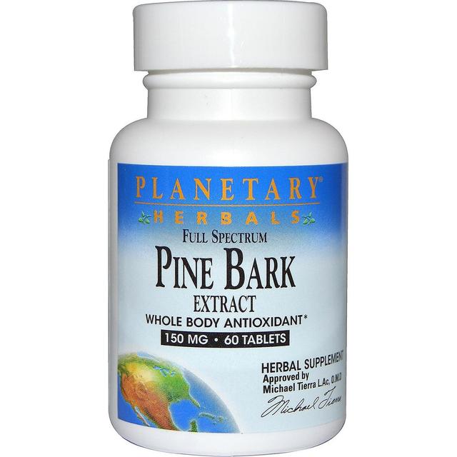 Planetary Herbals Planetaariset rohdoskasvit, täyden spektrin männynkuoriuute, 150 mg, 60 tablettia on Productcaster.