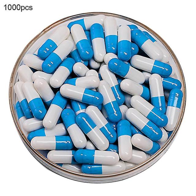 Witdreamer 1000pcs Transparent Hollow Gelatin Empty Separated Medical Powder Capsule Shells Blue White on Productcaster.