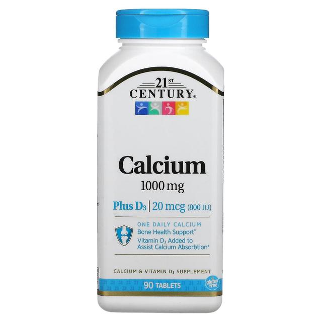 21st Century, Kalcium Plus D3, 1,000 mg, 90 tabletter on Productcaster.