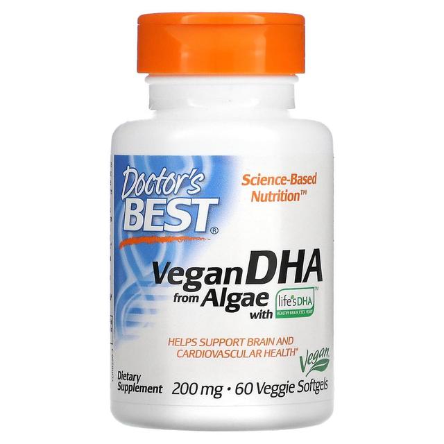 Doctor's Best Lægens bedste, Vegansk DHA fra alger med livets DHA, 200 mg, 60 Veggie Softgels on Productcaster.