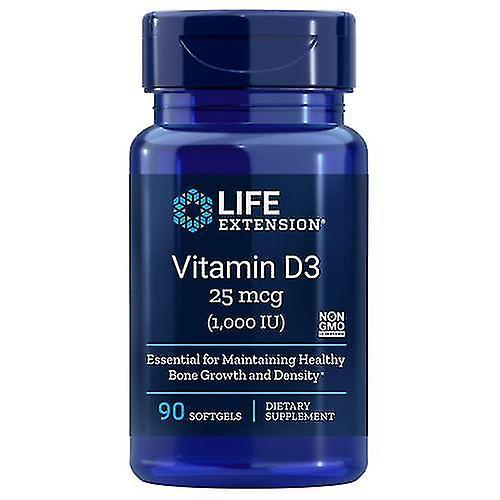 Life Extension Vitamine D3,25 mcg (1000 IE), 90 SoftGels (Pack van 3) on Productcaster.