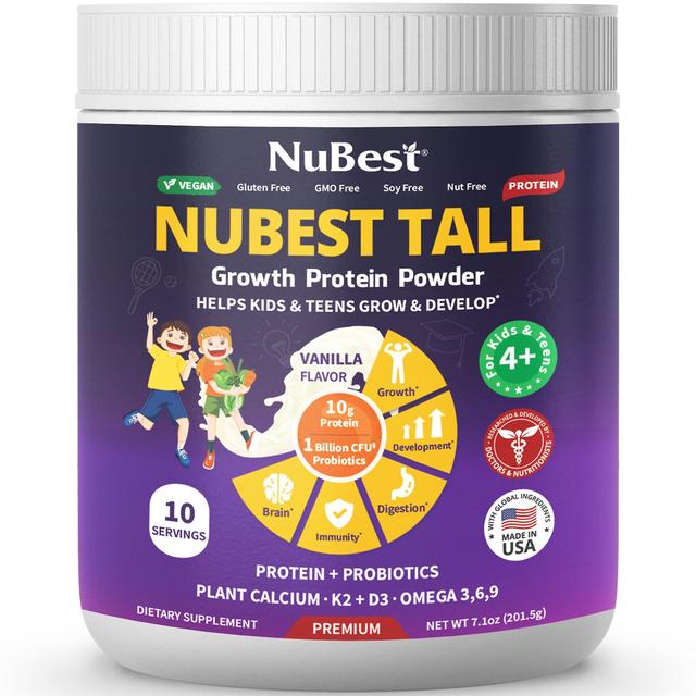 NuBest Tall Growth Protein, Height Growth Vanilla Shake for Ages 4+, 10 vegan servings on Productcaster.