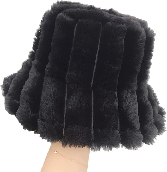 Chapeau Seau Pour Femme En Peluche Casquette De Pcheur Dcontract Couleur Unie Hiver Chaud Bassin Chapeau Pour Filles Doux Chapeaux Chauds,noir on Productcaster.