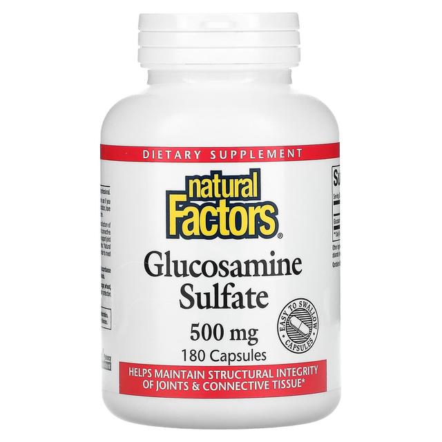 Natural Factors Fatores Naturais, Sulfato de Glucosamina, 500 mg, 180 Cápsulas on Productcaster.