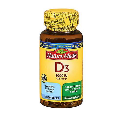 Nature Made D3 Liquid Softgels,1000 IU ,100 Caps (Pack of 3) on Productcaster.