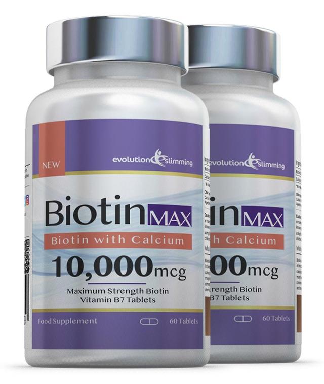 Biotin Max 10,000mcg with Calcium - 120 Tablets - Biotin Supplement - Evolution Slimming on Productcaster.