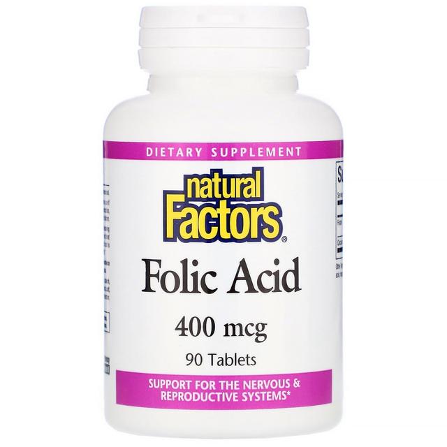 Natural Factors Natürliche Faktoren, Folsäure, 400 mcg, 90 Tabletten on Productcaster.