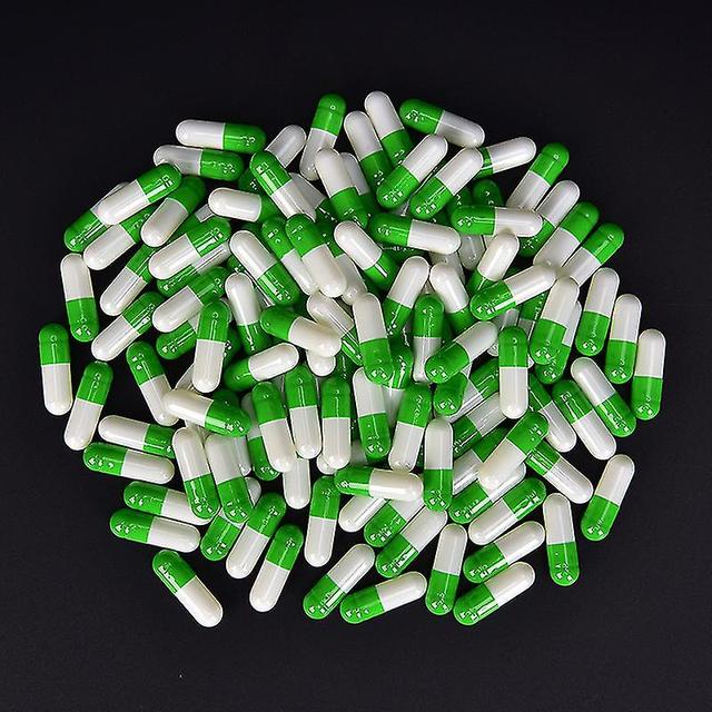 1000pcs Multicolor Empty Gelatin Capsules Pill Vcaps Gel Halal Separated Box Green on Productcaster.