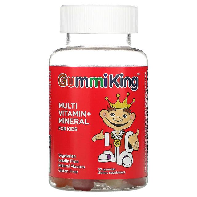 GummiKing, Multi vitamina + minerale per bambini, uva, limone, arancia, fragola e ciliegia, 60 caramelle gommose on Productcaster.