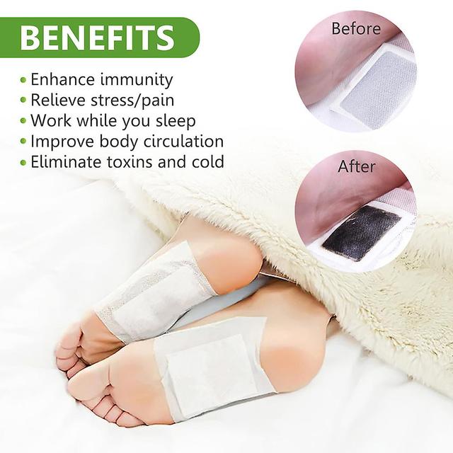 Attoe 10pcs Wormwood Ginger Stick On Foot Patch Body Detox Nourishing Bamboo on Productcaster.