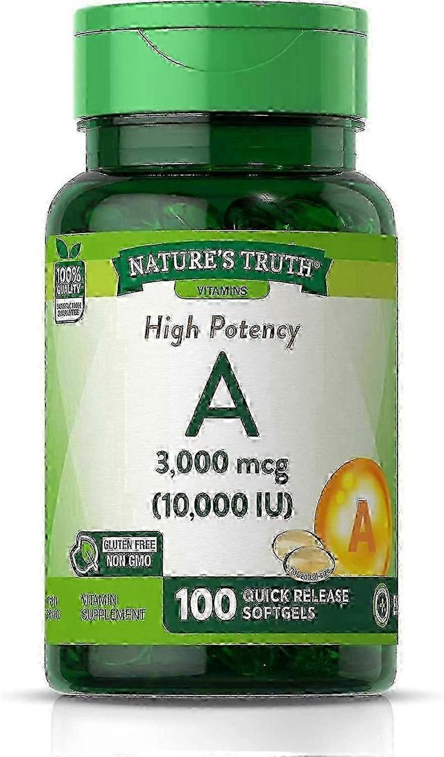 Nature's Truth Príroda ' s pravdou vysoká potencia vitamín a, 10000 IU, rýchle uvoľnenie softgels, 100 EA on Productcaster.