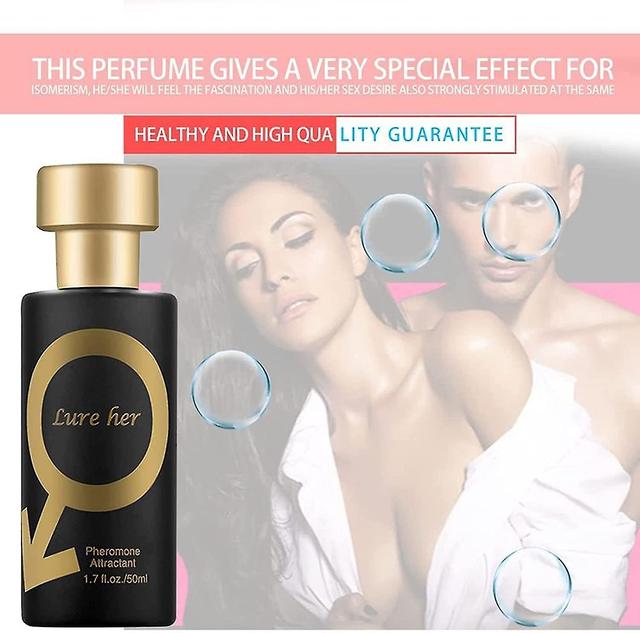 Golden Lure Pheromone Perfume, Pheromone Perfume Attract Men, Lure Her Perfume, Romantic Pheromone Glitter Perfume Gold and black on Productcaster.