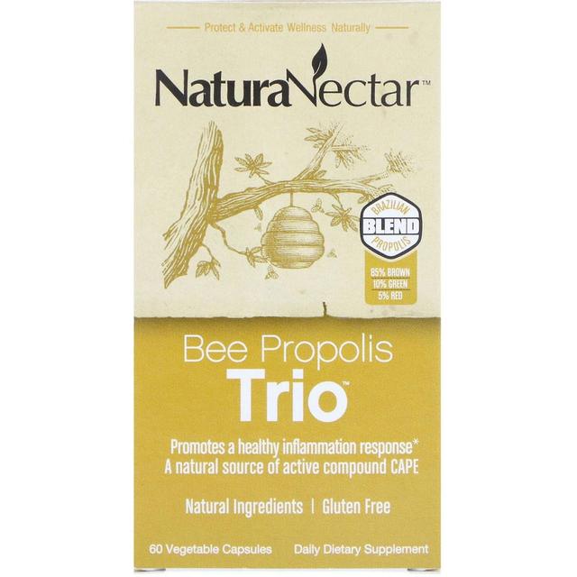 NaturaNectar, Bee Propolis Trio, 60 plantaardige capsules on Productcaster.