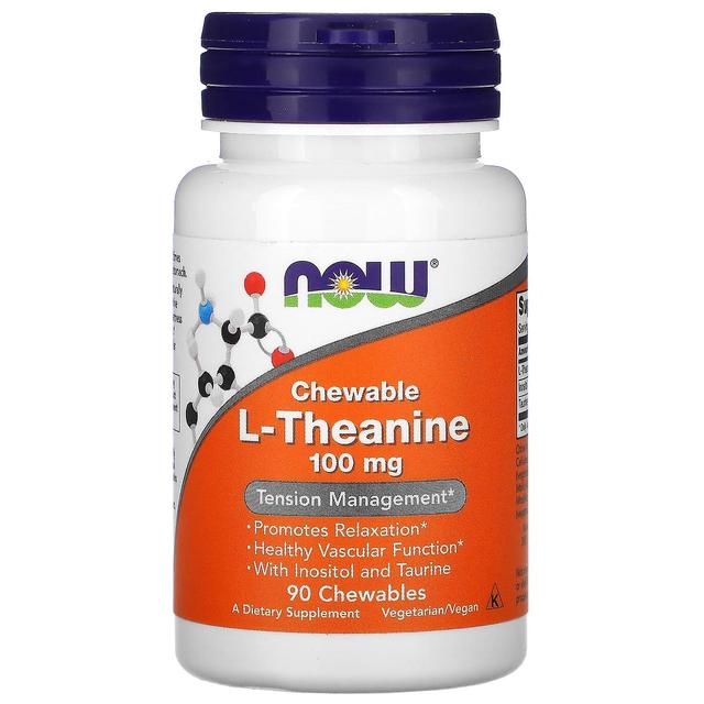 NOW Foods NU Livsmedel, Tuggbar L-Theanin , 100 mg, 90 Tuggtabletter on Productcaster.