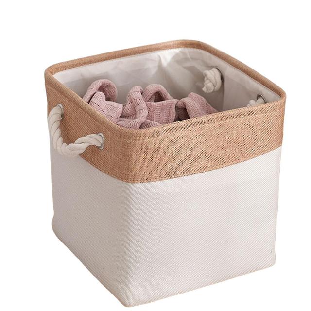 Szmtcv Linen Storage Basket With Handle Large Capacity Sundries Toys Storage Bins on Productcaster.