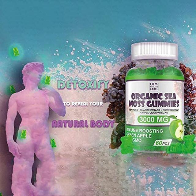 Organic Seaweed Gummies 3000 Mg Green Apple Flavor - Vitamin Supplement Suitable For Adults And Children (60 Capsules) 3 pcs on Productcaster.