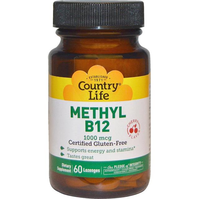 Country Life Vida no Campo, Metil B12, Cereja, 1.000 mcg, 60 Pastilhas on Productcaster.