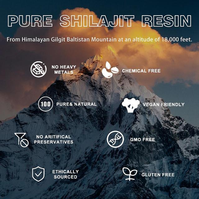 Zjrui Shilajit Pure Himalayan Organic Shilajit Resin-Shilajit Resin with 85+ Trace Minerals & Fulvic Acid for Energy, Immune Support, 100 Grams 2 Pcs on Productcaster.