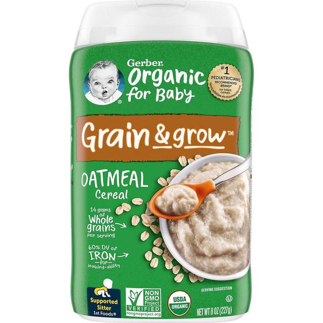 Gerber, Organic for Baby, Grain & Grow, 1st Foods, Oatmeal Cereal, 8 oz (227 g) on Productcaster.