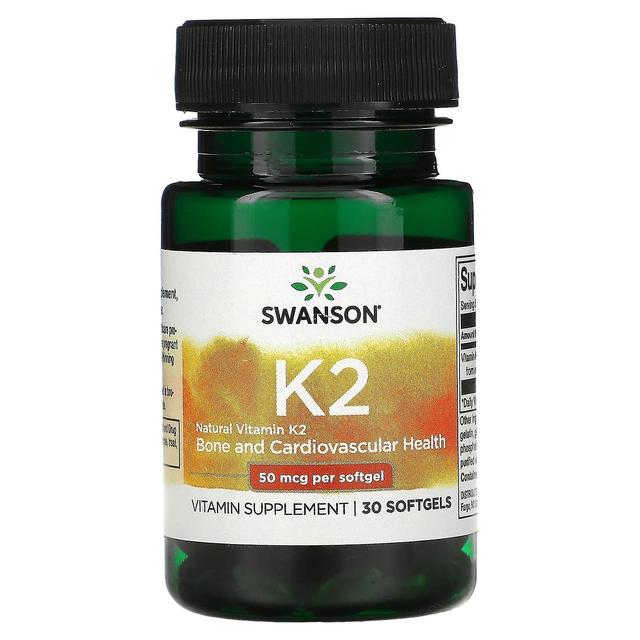 Swanson, Natural Vitamin K2, 50 mcg, 30 Softgels on Productcaster.