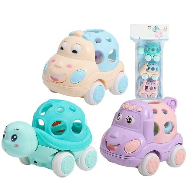 3 PCS Car Toys For Babies Infant Toddler Girls Drop-resistant Durable Trolleies Lightweight Portable Push And Go Trucks on Productcaster.