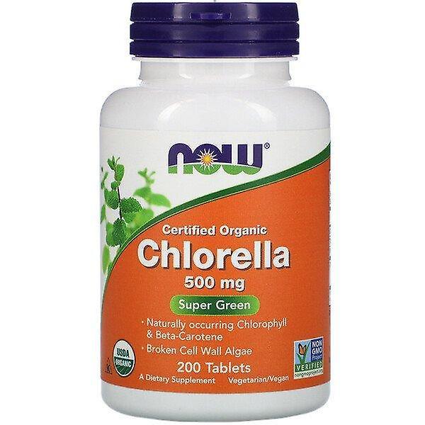 Now Foods, Clorella Orgánica Certificada, 500 mg, 200 Tabletas on Productcaster.