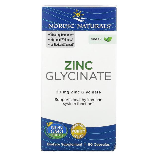 Nordic Naturals, Zinc Glycinate, 20 mg , 60 Capsules on Productcaster.