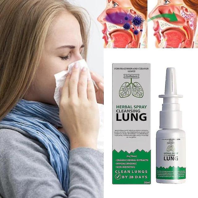 Lung Detox Herbal Cleanser Spray, dla palaczy Wyczyść przekrwienie błony śluzowej nosa, wirusowe płuca i drogi oddechowe 20ml Szt. on Productcaster.