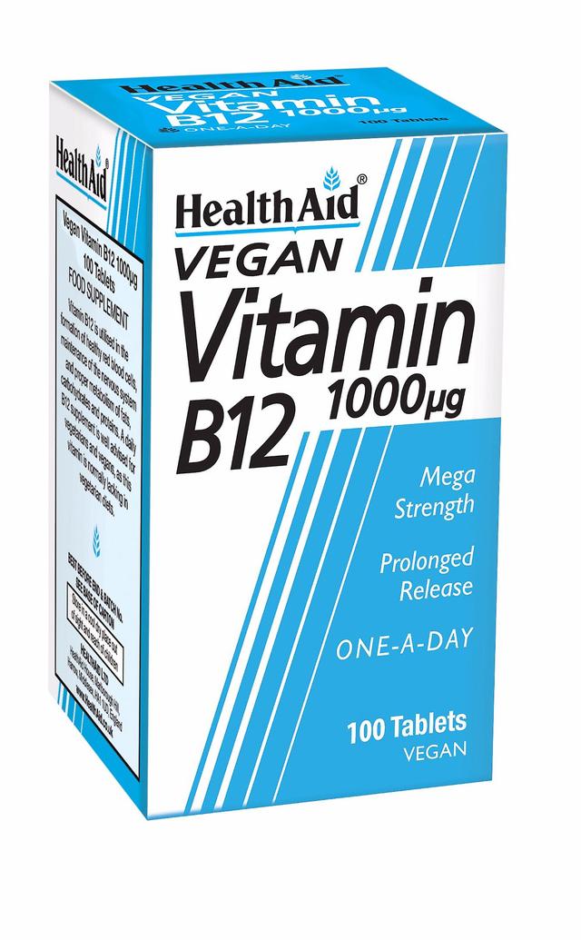 Health Aid Vitamin B12 1000ug - Liberación prolongada, 100 tabletas on Productcaster.