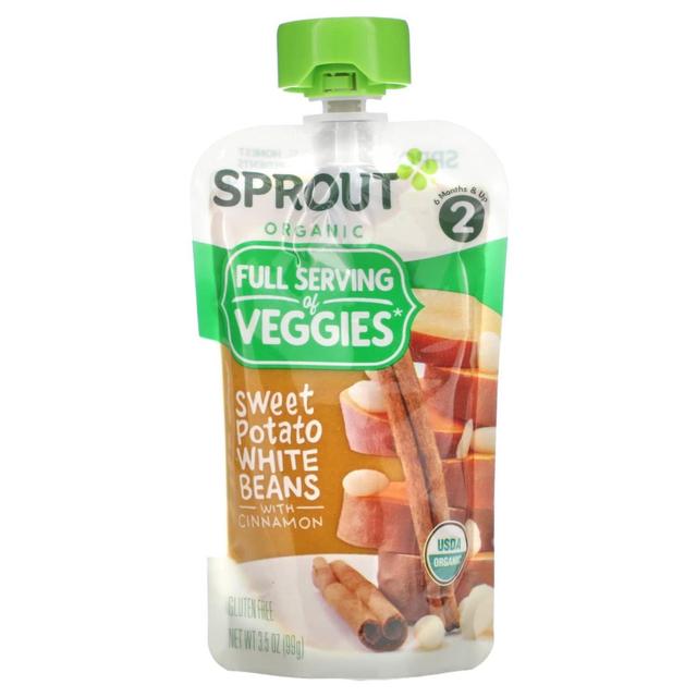 Sprout Organics Broto Orgânicos, Comida para Bebês, 6 Meses e Acima, Batata Doce Feijão Branco com Canela, 3,5 onças (99 g) on Productcaster.