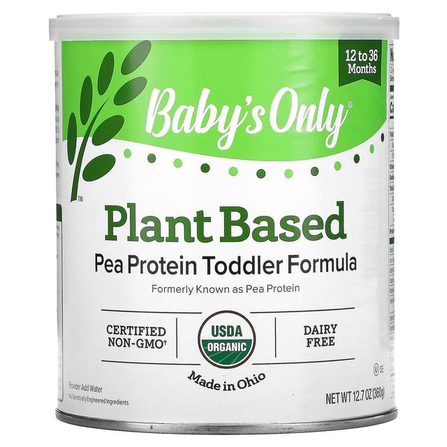 Nature's One, Baby's Only, Plant Based Pea Protein Toddler Formula, 12 to 36 Months, 12.7 oz (360 g) on Productcaster.