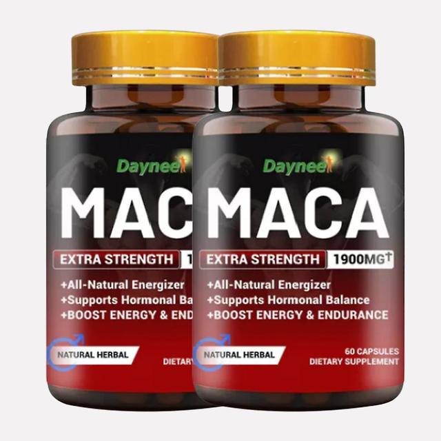 1 Bottle Of Maca Capsules For Men (1900mg) - Physical Enhancement - Dietary Supplement To Enhance Sexual Performance And Male Fertility 2PCS on Productcaster.