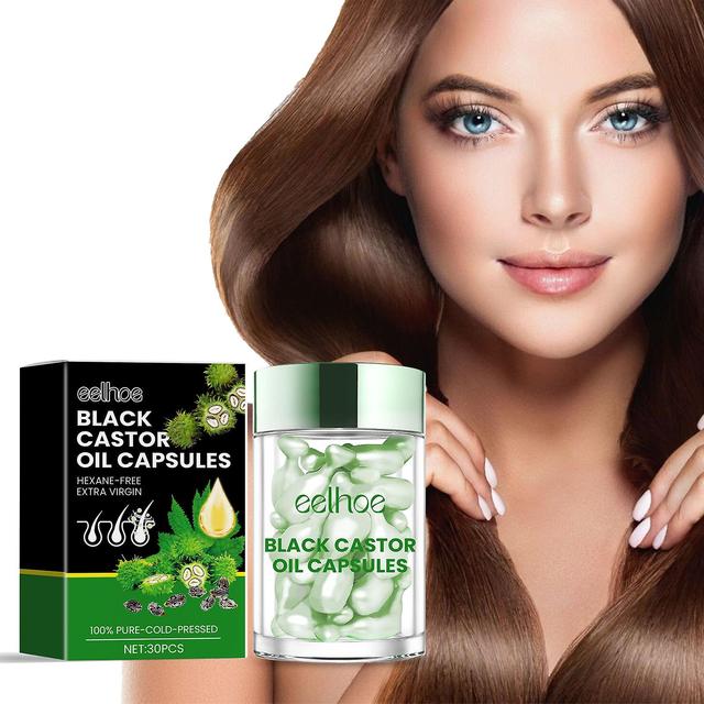 Denstyle Black Castor Oil Capsules For Hair Growth Nourishes And Hydrates Hair, Black Castor Oil Capsule, Body Massage Castor Essence Capsule 1pcs on Productcaster.