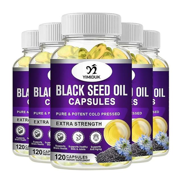 Sofirn Black Seed Oil Capsules - Supports Hair, Skin, Respiratory, Digestive, Improves Overall Health 5 Bottles 60 PCS on Productcaster.