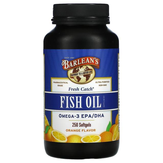 Barlean's, Fresh Catch, Fish Oil Supplement, Omega-3 EPA/DHA, Orange, 250 Softgels on Productcaster.