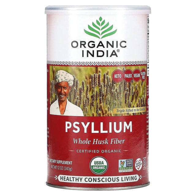 Organic India Ekologisk Indien, Psyllium, Hel Skalfiber, 12 oz (340 g) on Productcaster.