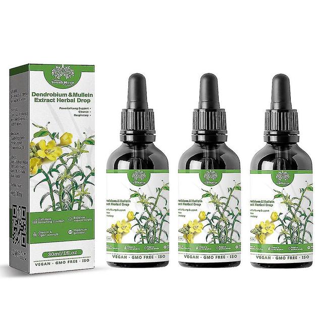 Dendrobium Mullein Extract Lung Cleanse Respiratory Herbal Drops 30ml 3pcs on Productcaster.