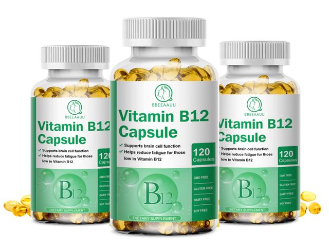 Organiska vitamin B12-kapslar förbättrar immuniteten Stöd Kardiovaskulär och neurocellulär hälsa Energitillskott Hälsosam mathuamade Huamade 3bottl... on Productcaster.