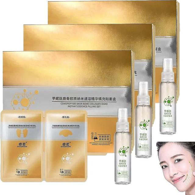 Spiraal Peptide Herten Bot Collageen Essence Kit, conopeptide Herten Bot Collageen Nano Instant Essence Filling Set, anti-aging Face Serum 3 Sets on Productcaster.