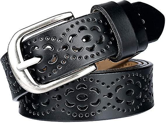 Ceinture En Cuir Vintage Pour Femme Avec Dcoupe Florale Et Boucle En Alliage Pour Jean, Noir on Productcaster.