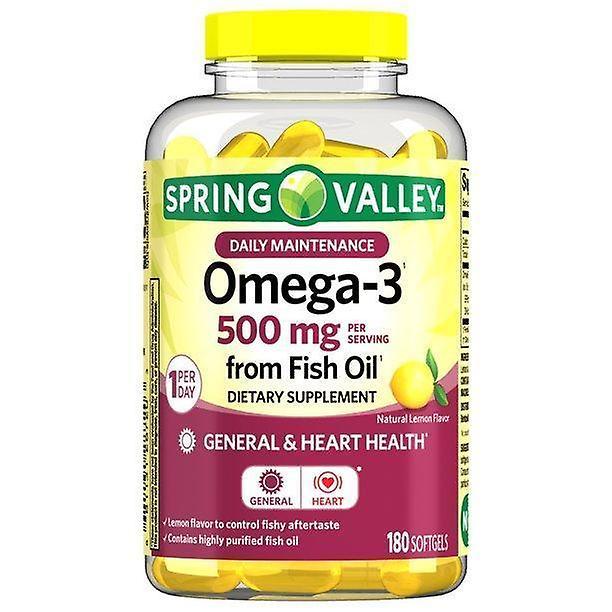 Spring valley omega-3 fiskeolie† softgels, 500 mg, 180 tælle on Productcaster.