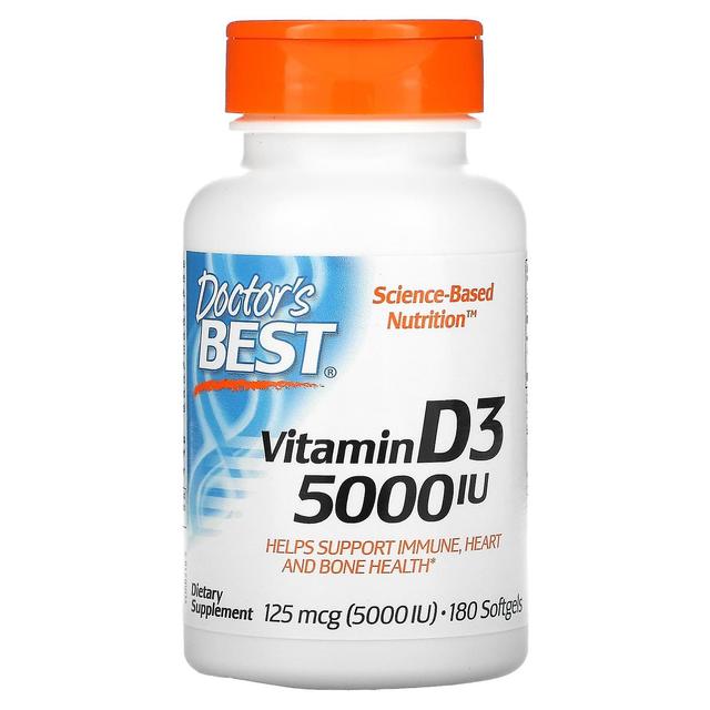 Doctor's Best, Vitamin D3, 125 mcg (5,000 IU), 180 Softgels on Productcaster.