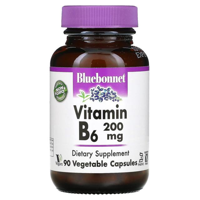 Bluebonnet Nutrition Bluebonnet Ernæring, Vitamin B6, 200 mg, 90 Vegetabilske Kapsler on Productcaster.