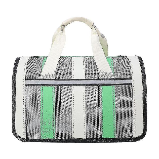 Skbcv Pet bæreveske For Travel Bærbar pustende Pet Carrier med reflekterende stripe Gresset grønt Size M on Productcaster.